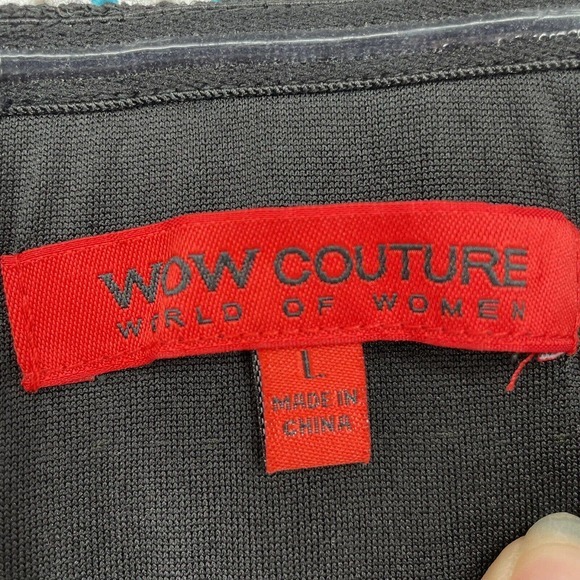 Wow Couture Sweetheart Neckline‎ Multicolor Top Black Shorts Romper Size Large - Picture 5 of 7